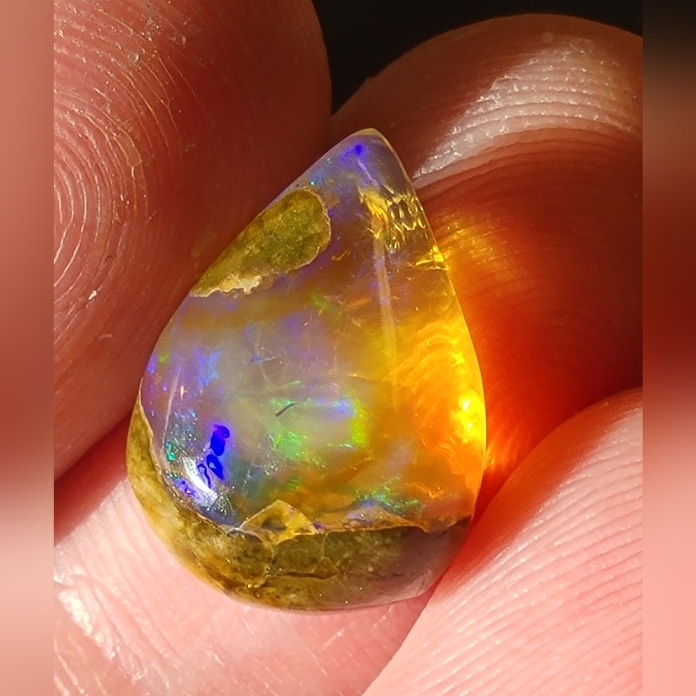 Stunning 6.40ctw Natural Ethiopian Welo Mines Opal - UPWB 559 - PEAR  CUT